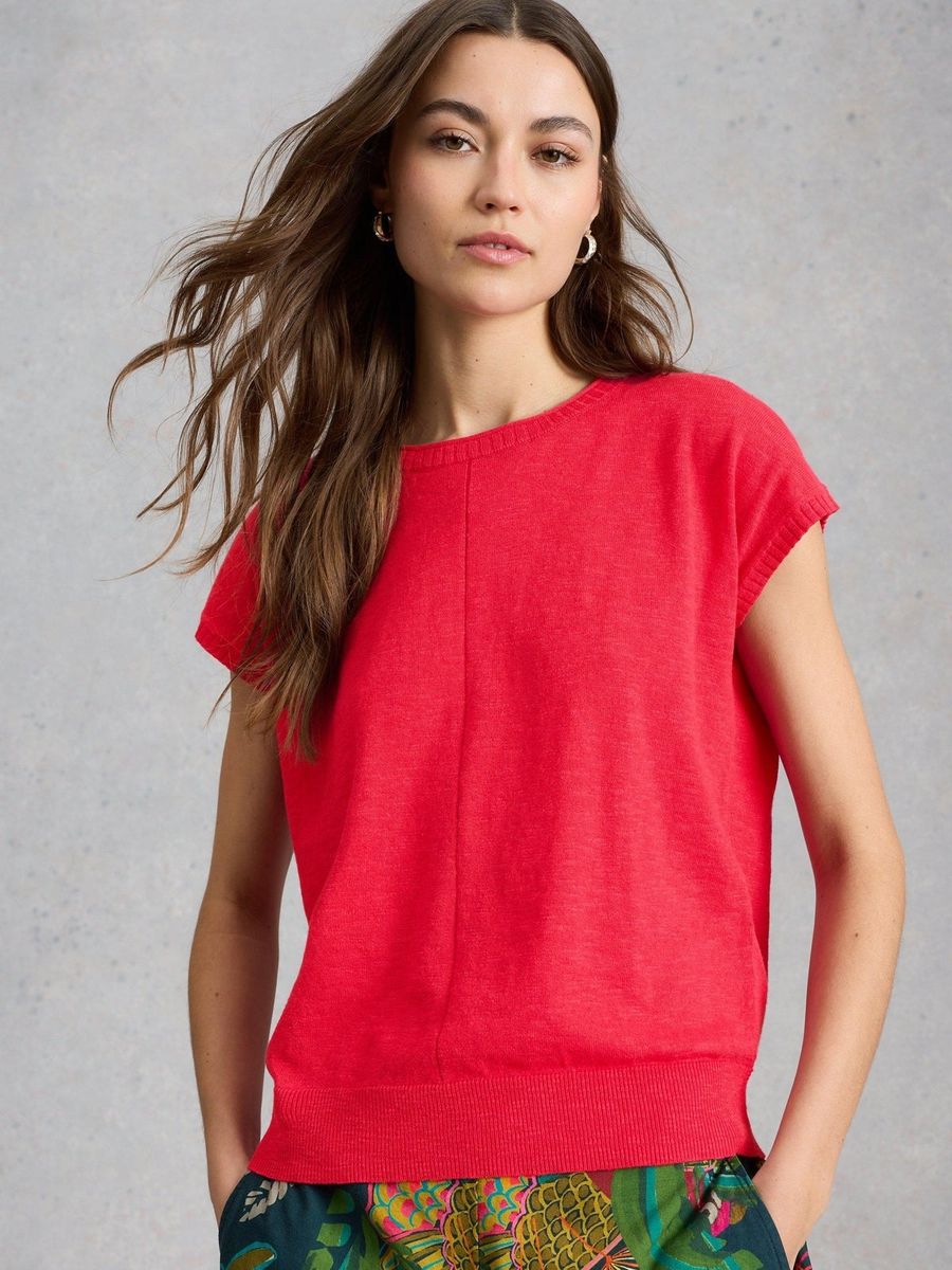 Luftiges Stricktop aus Leinenmischung