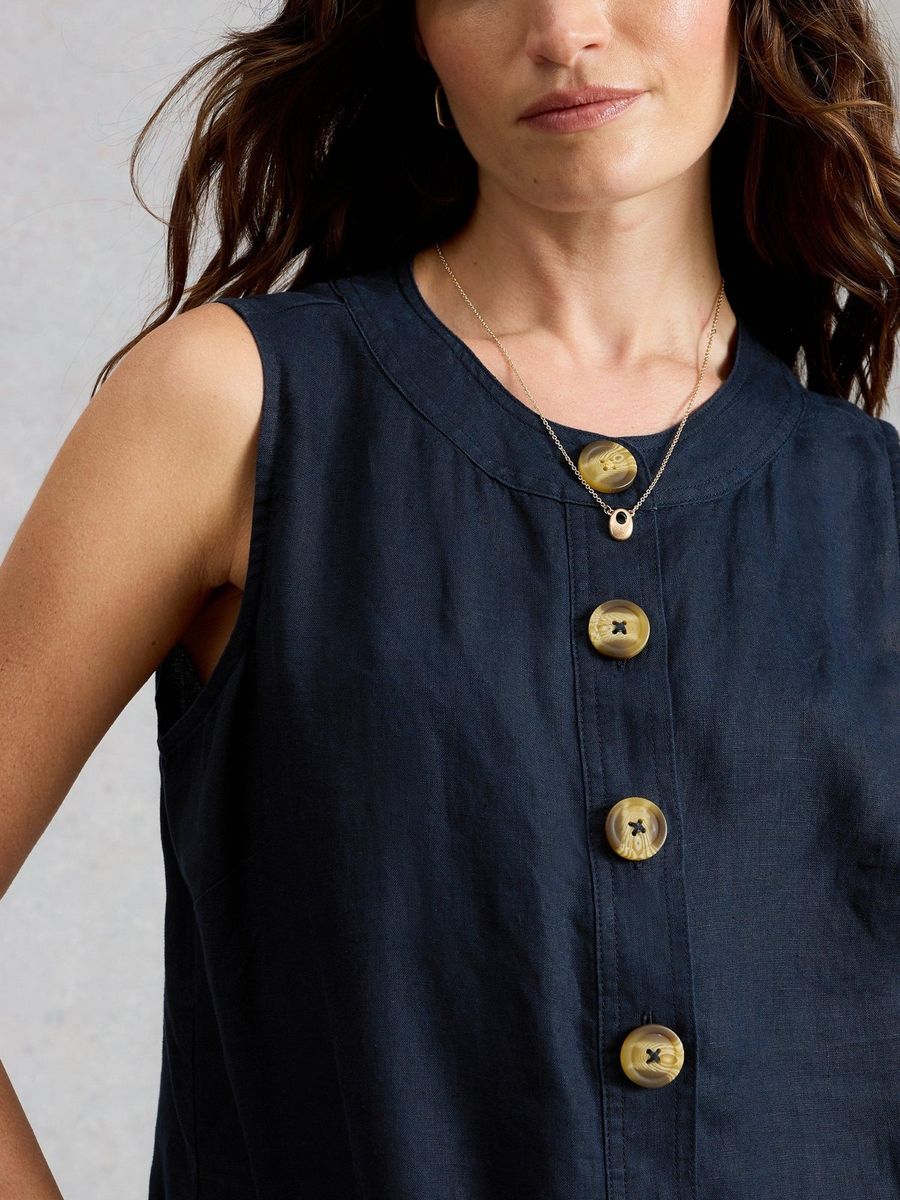 Leinenkleid mit Knopfleiste
