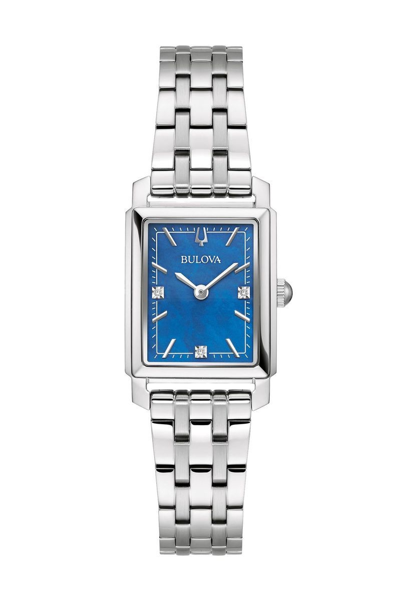 Elegante rechteckige Perlmutt-Armbanduhr