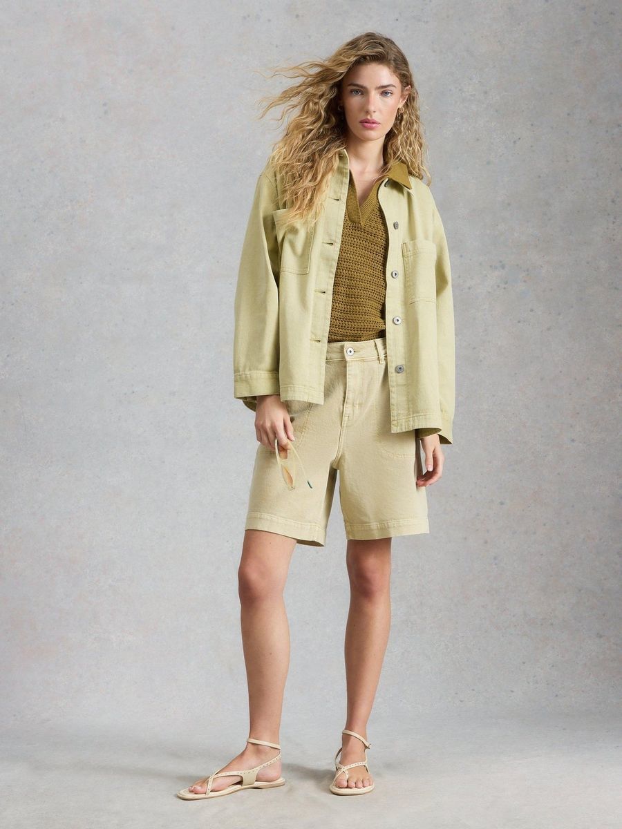 Lockere Hemdjacke aus Bio-Baumwolle