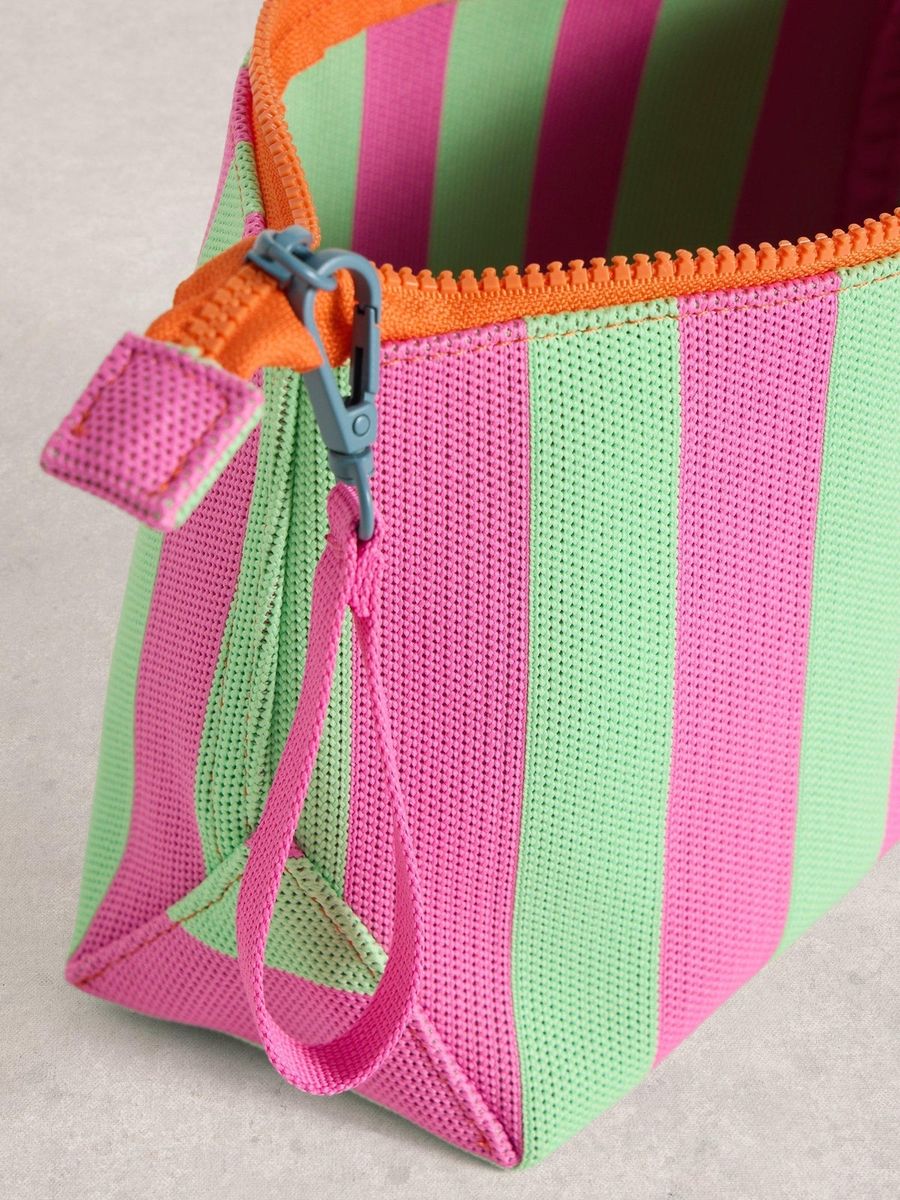 Leuchtend gestreifte Kosmetiktasche aus Canvas