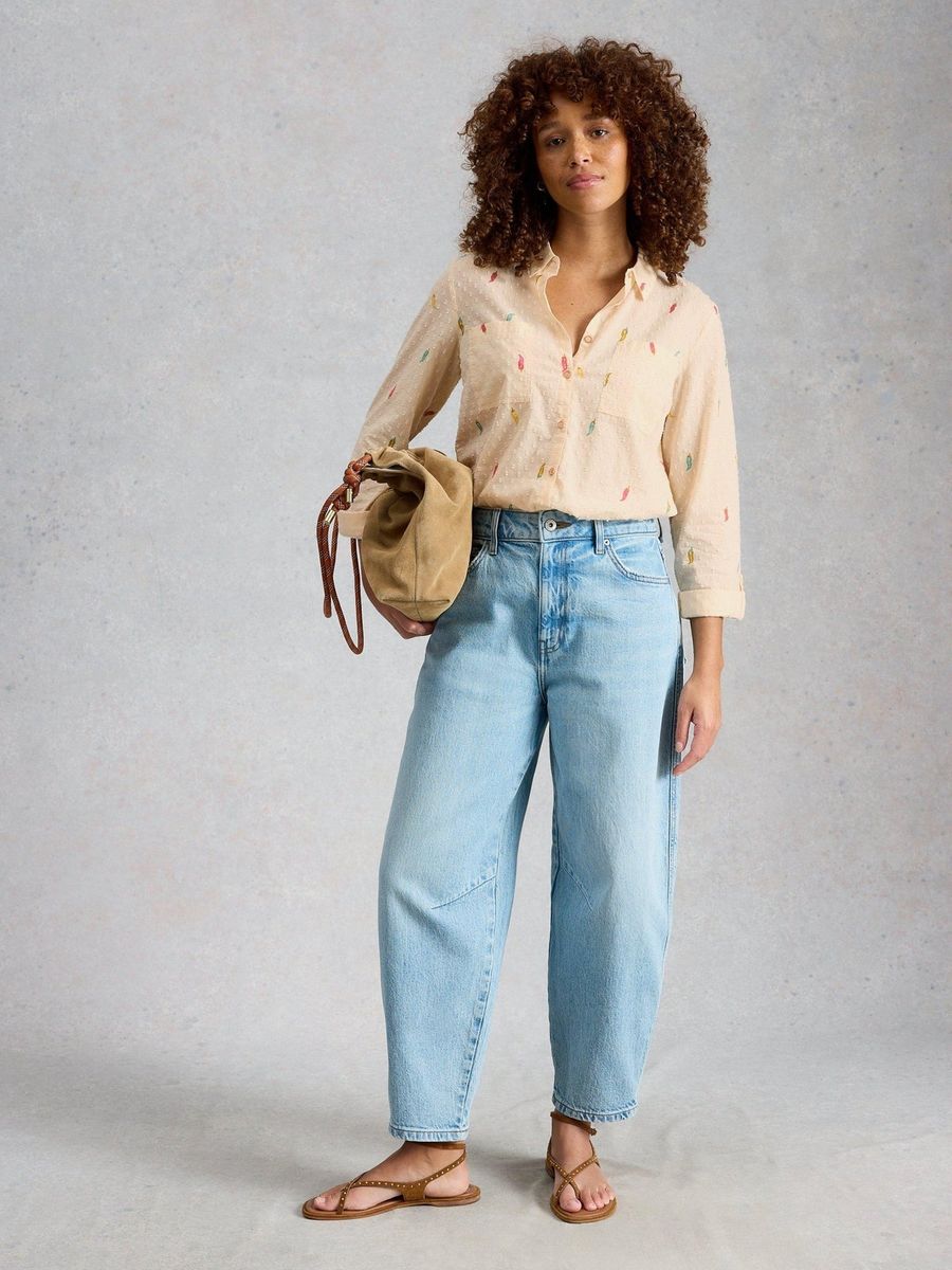 Verspielte Bluse mit Chili-Print