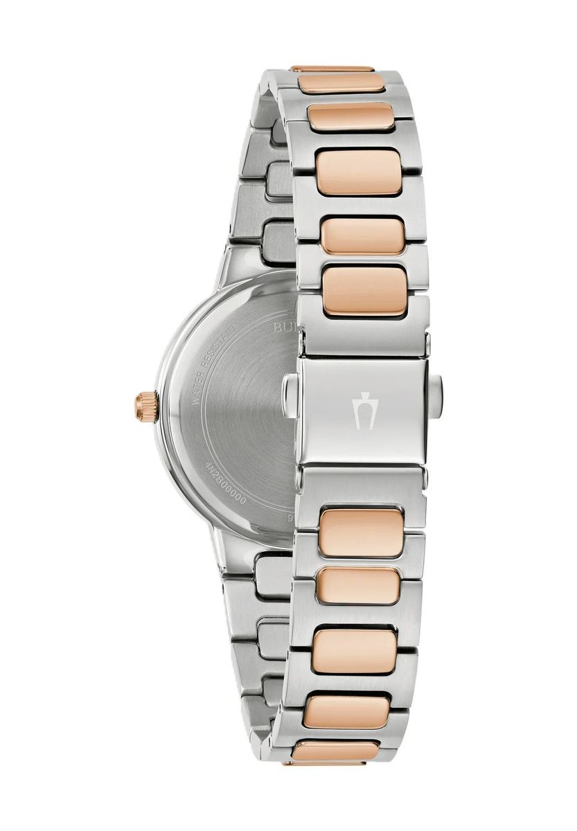 Elegante zweifarbige Gliederarmbanduhr