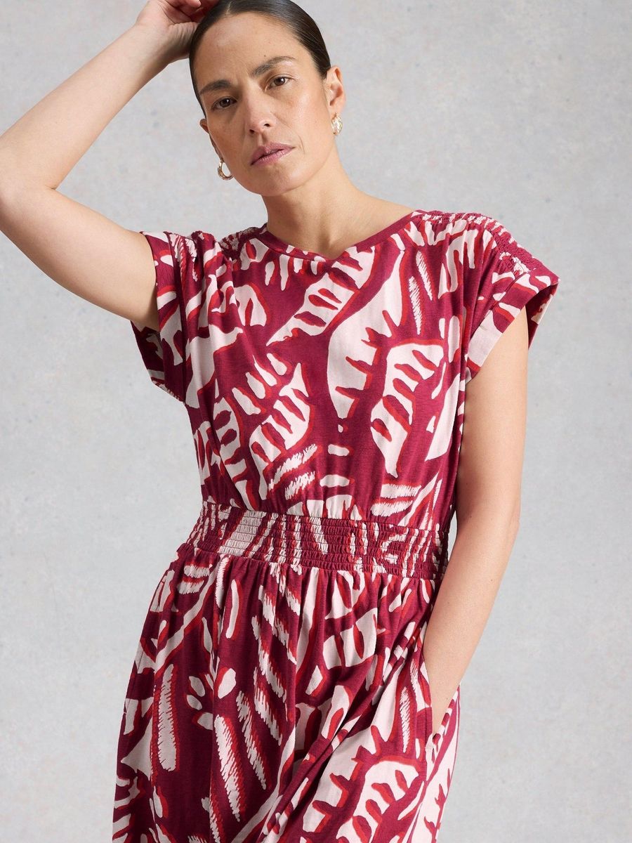 Bedrucktes Baumwoll-Midikleid