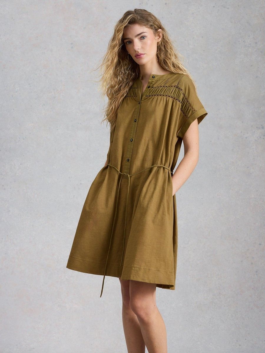 Baumwoll-Minikleid mit Tunnelzug