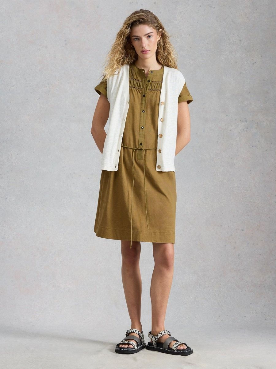 Baumwoll-Minikleid mit Tunnelzug