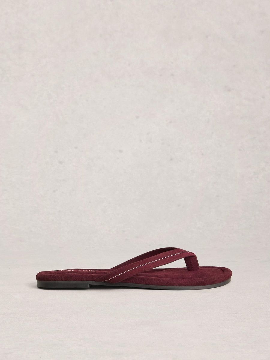 Minimalistische Zehentrenner aus Wildleder