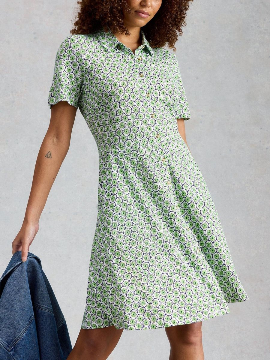 Jersey-Blusenkleid mit geometrischem Muster