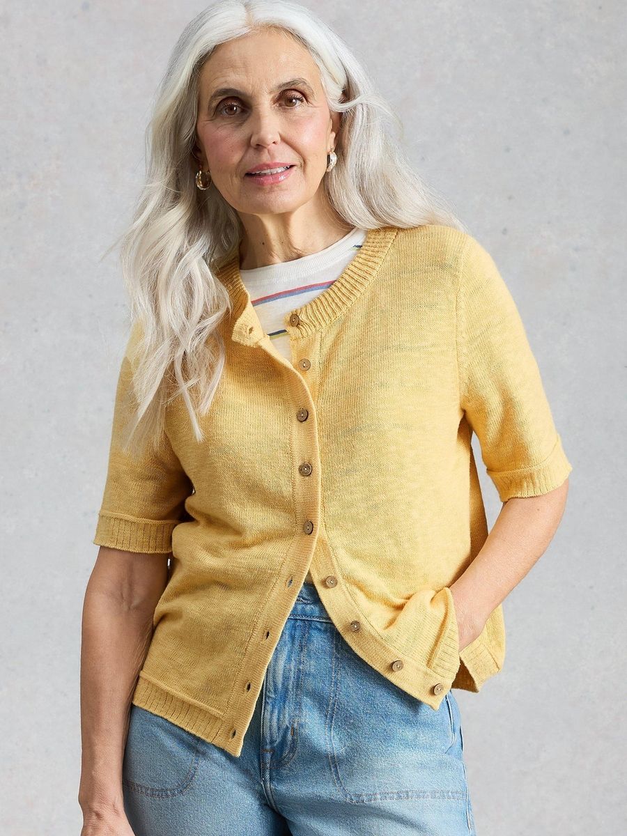 Klassischer Kurzarm-Strick-Cardigan