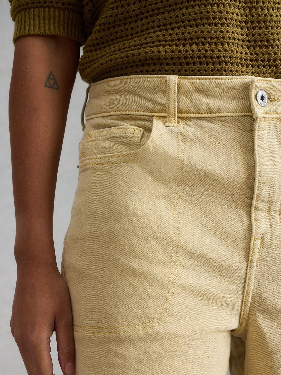 Hochtaillierte Denim-Bermudashorts
