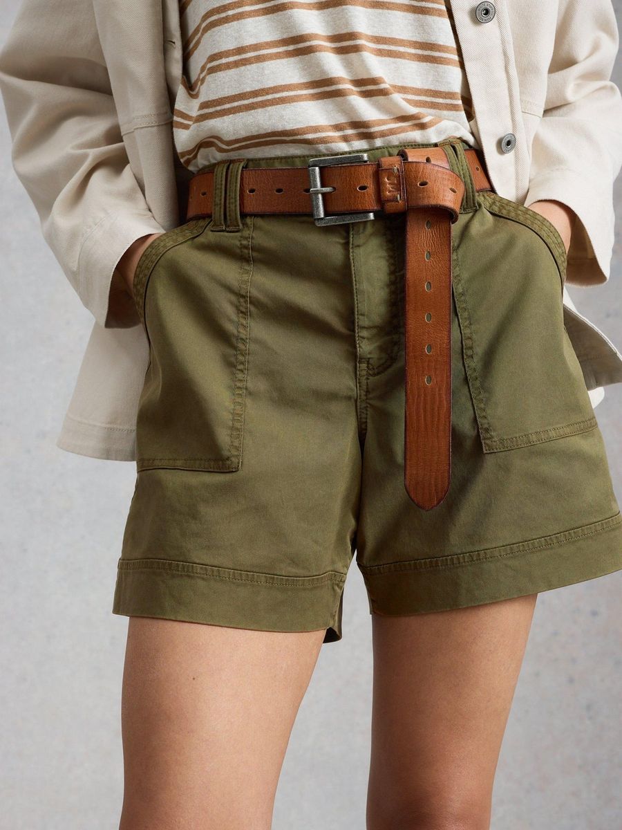 High-Waist Utility Cargo-Shorts