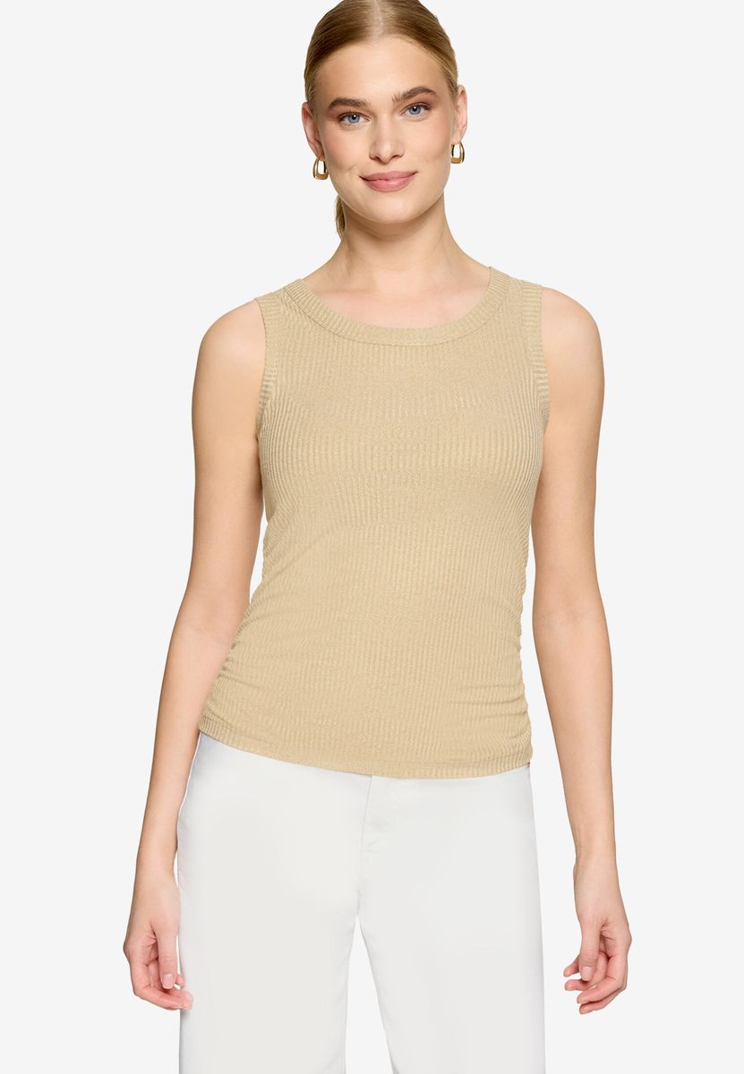 Geripptes Tanktop mit Glitzer-Effekt