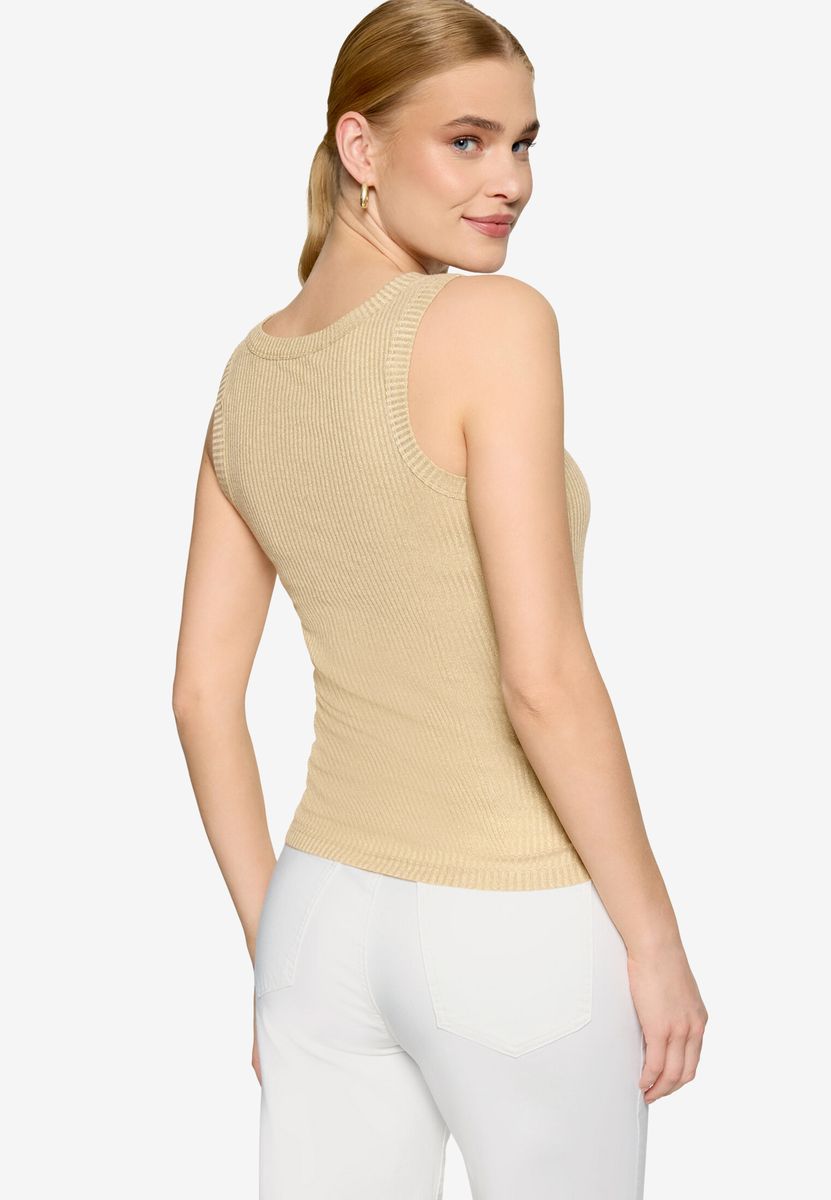 Geripptes Tanktop mit Glitzer-Effekt
