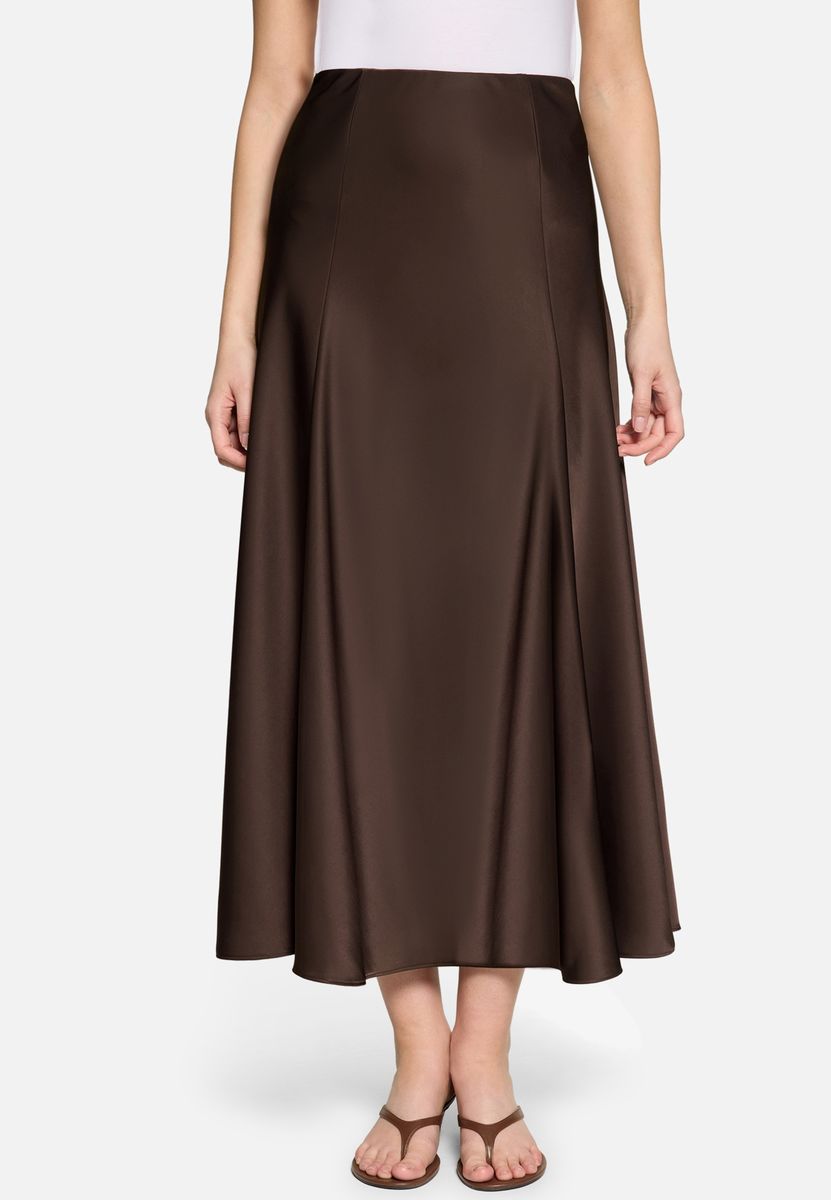 Eleganter Satin-Maxirock in A-Linie