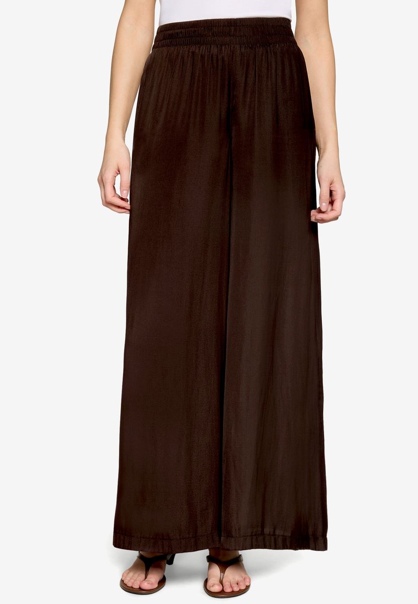 Fließende Palazzo-Hose mit Weitem Bein