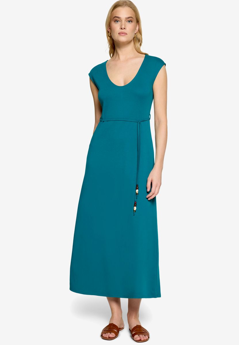Lässiges Jersey-Maxikleid mit Kordelgürtel