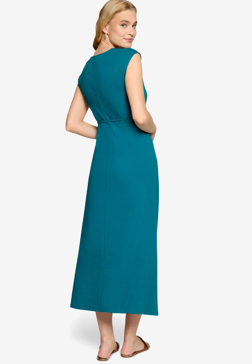 Lässiges Jersey-Maxikleid mit Kordelgürtel