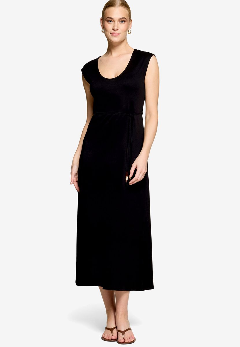 Minimalistisches Jersey-Maxikleid mit Gürtel
