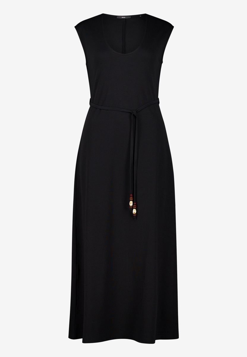 Minimalistisches Jersey-Maxikleid mit Gürtel