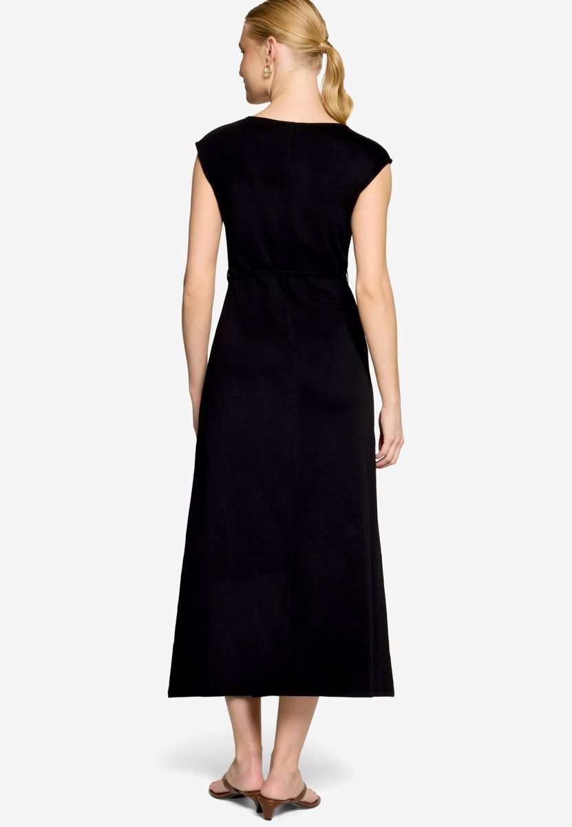 Minimalistisches Jersey-Maxikleid mit Gürtel