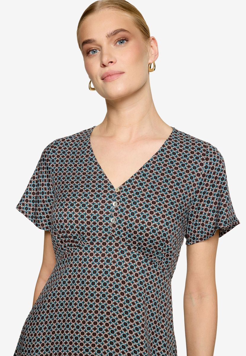 Mini-Empire-Kleid mit geometrischem Muster