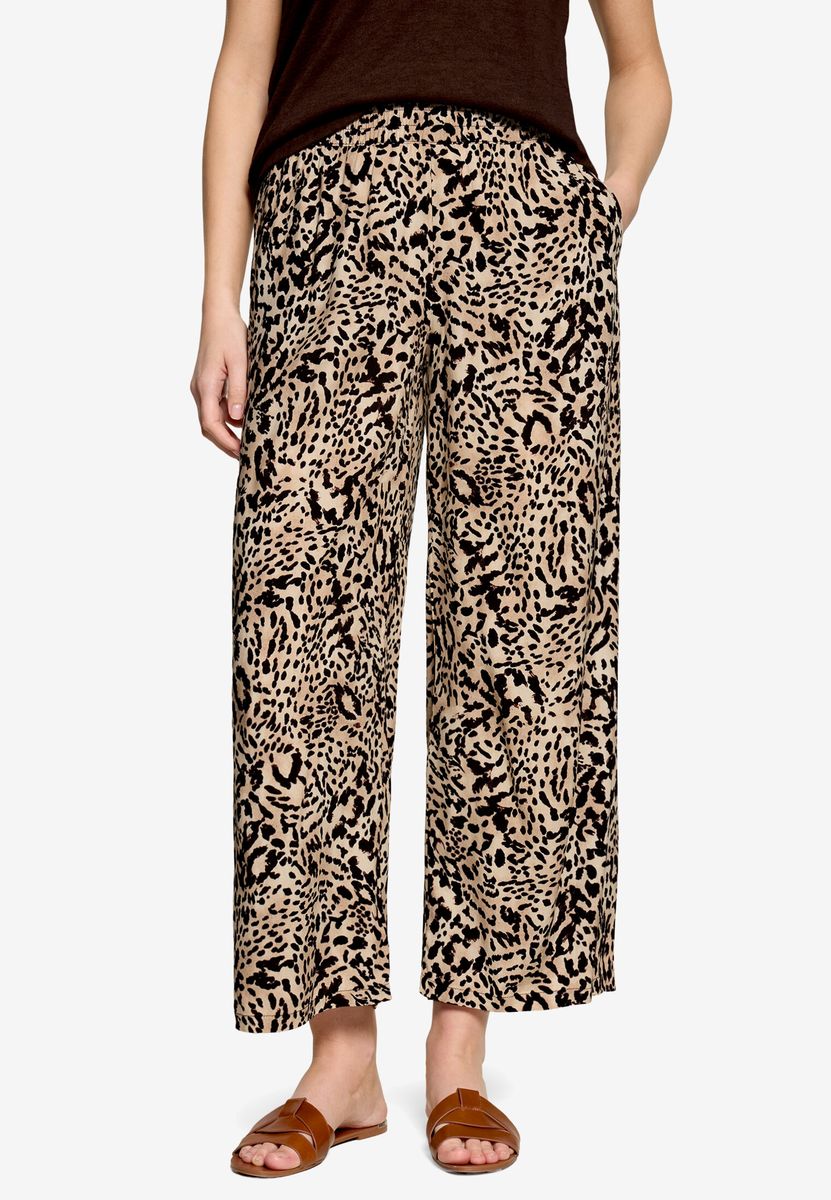 Weite Hose mit Leopardenmuster