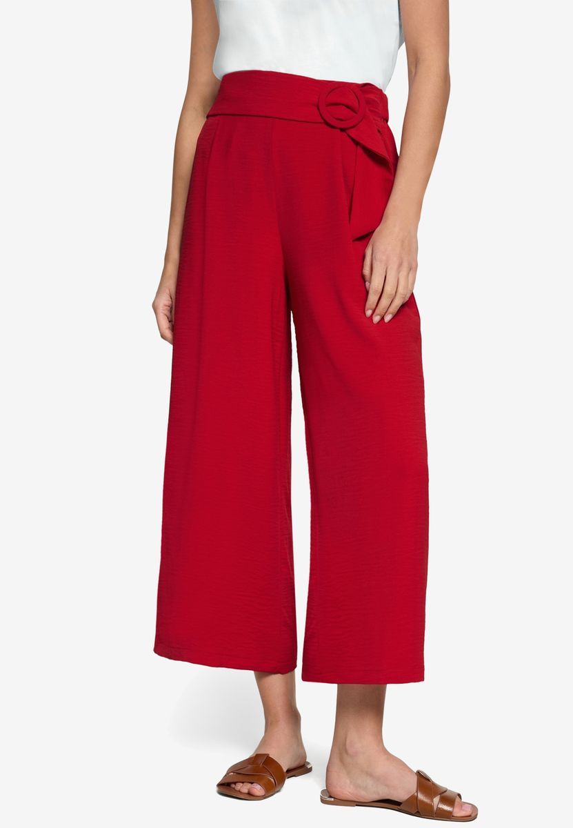 Culotte in 7/8-Länge mit Gürtelschnalle