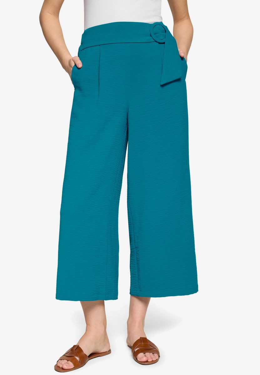 Hochtaillierte Culotte mit Gürtelschnalle