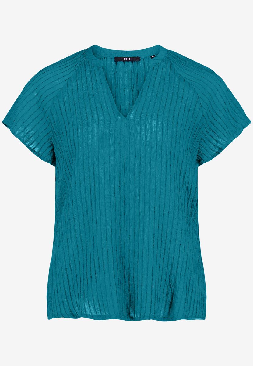 Strukturierte Bluse mit V-Ausschnitt