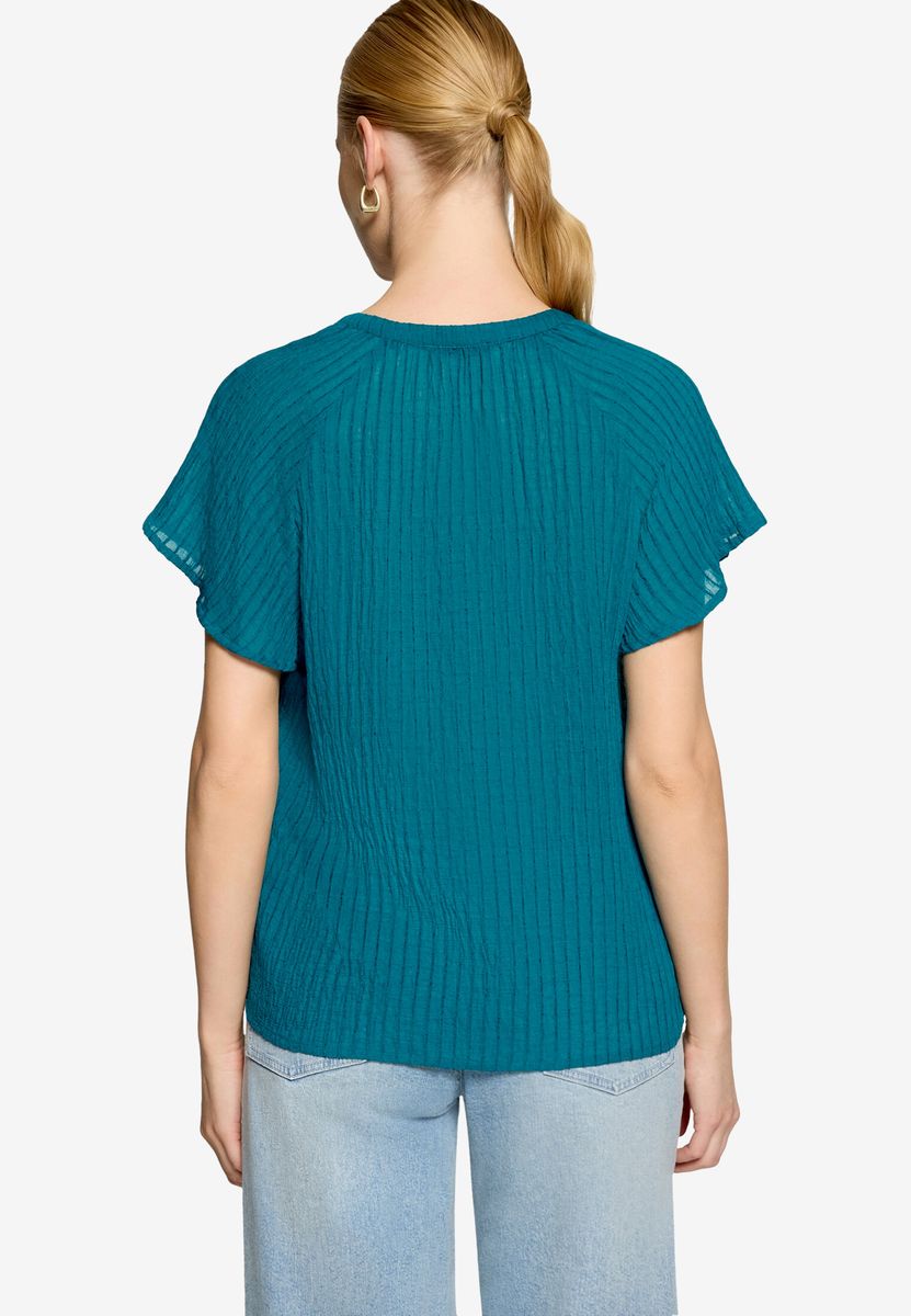 Strukturierte Bluse mit V-Ausschnitt