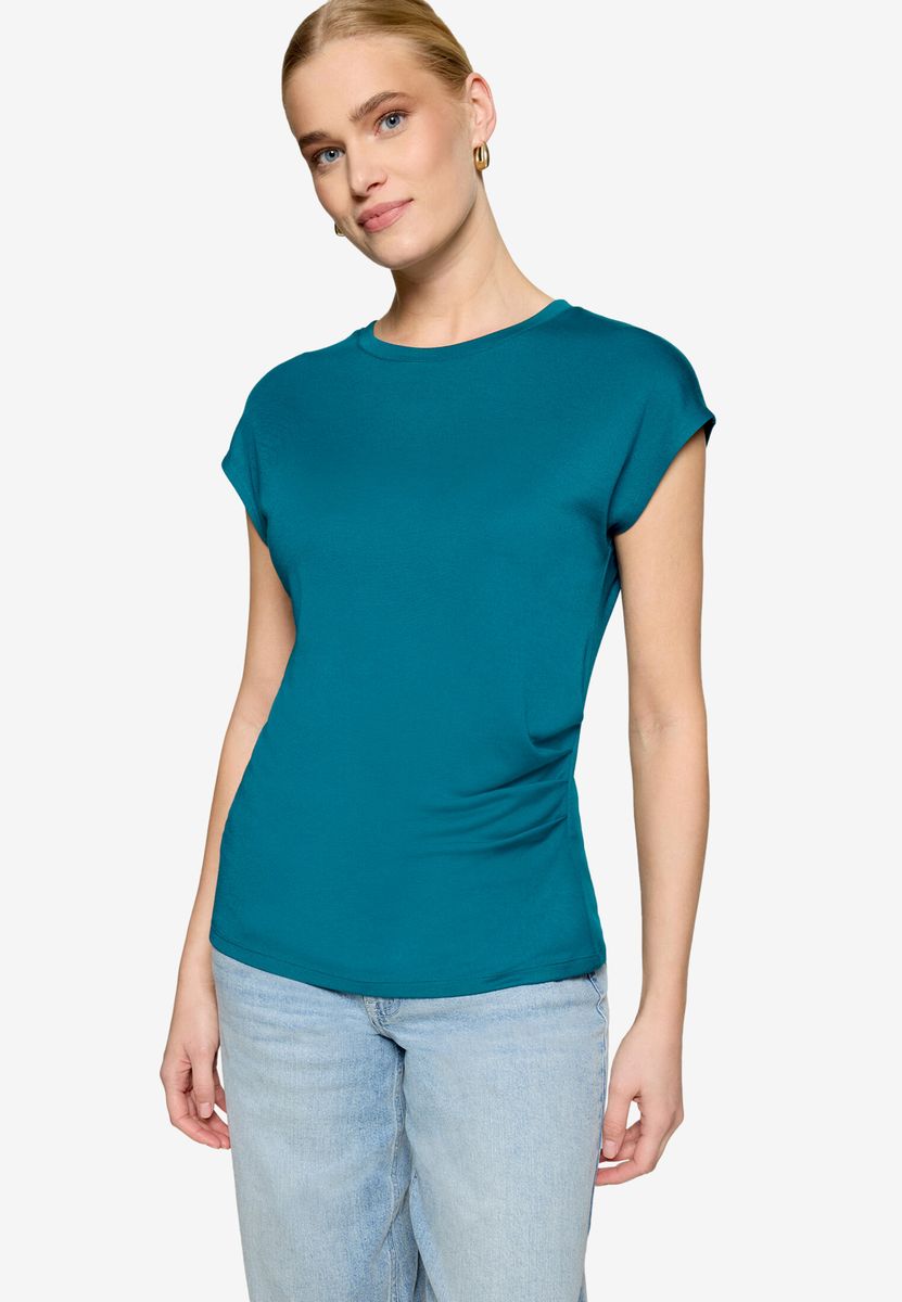 Kurzarmshirt mit seitlicher Raffung