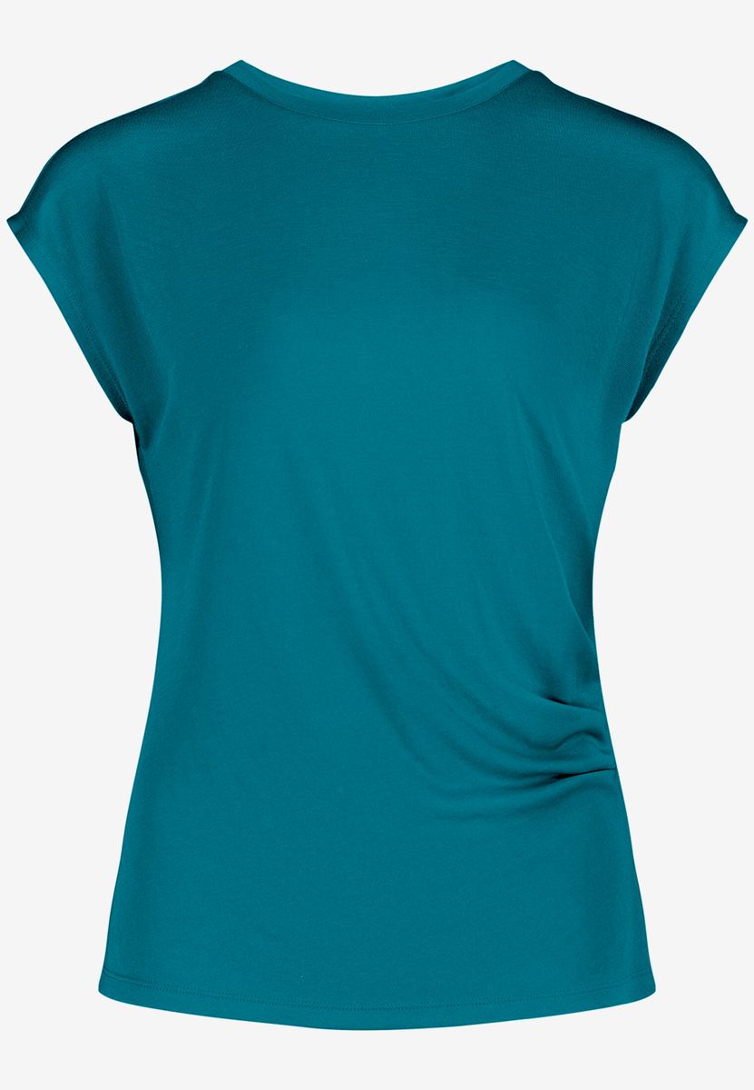 Kurzarmshirt mit seitlicher Raffung