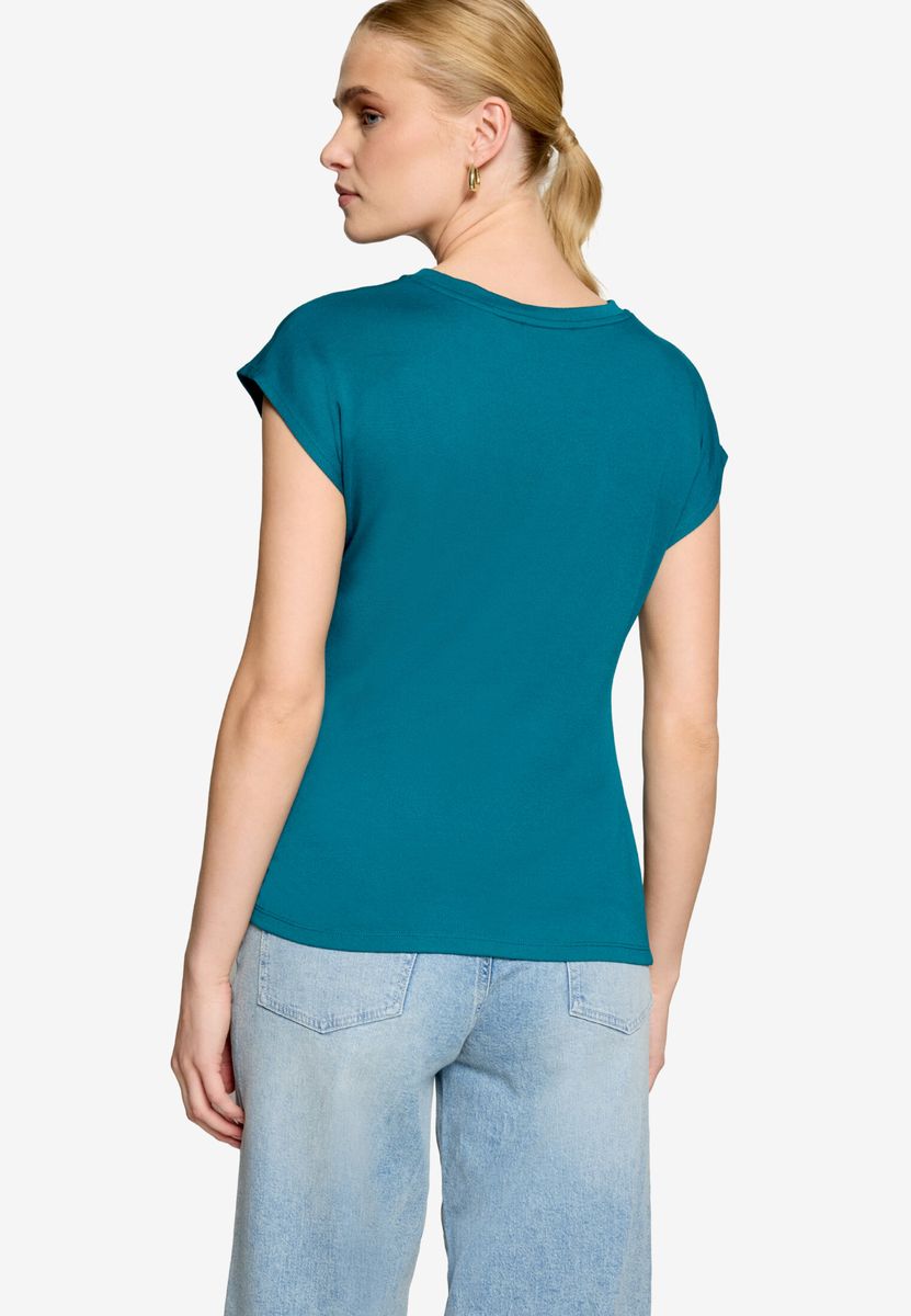 Kurzarmshirt mit seitlicher Raffung