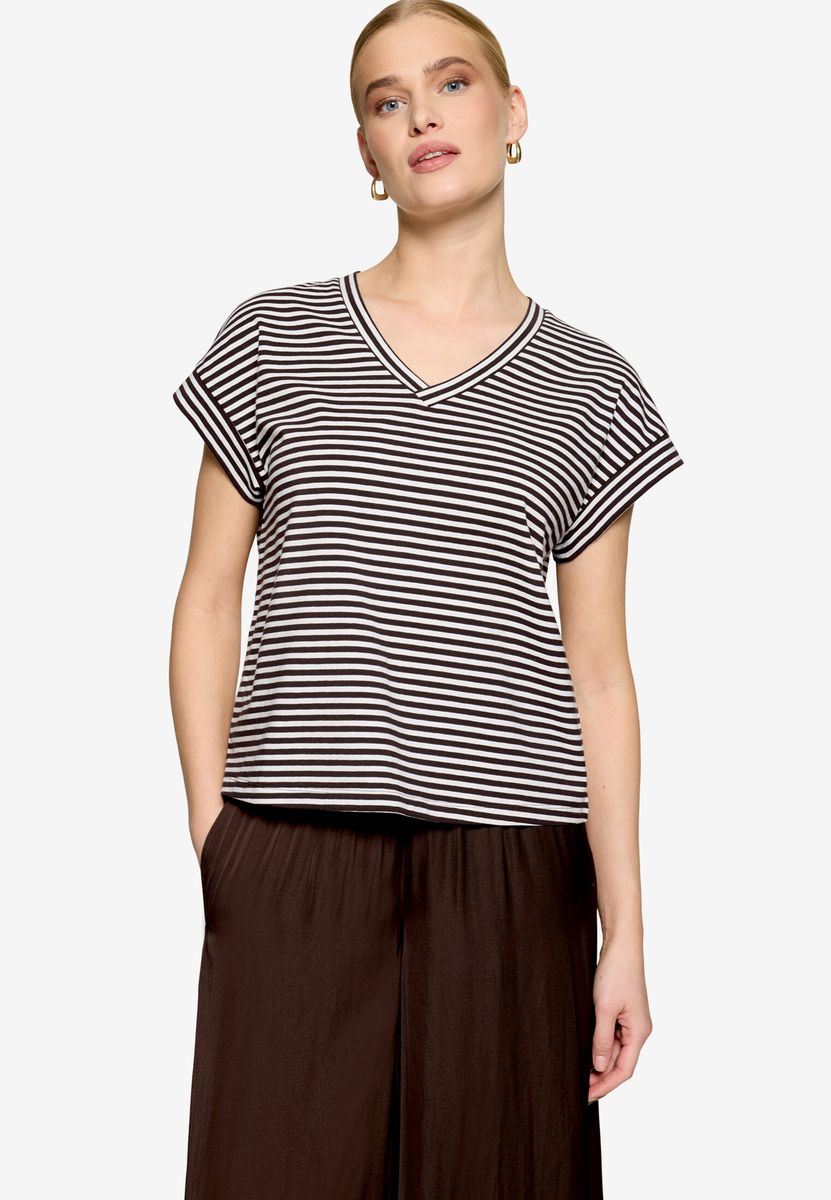 Gestreiftes Shirt mit V-Ausschnitt