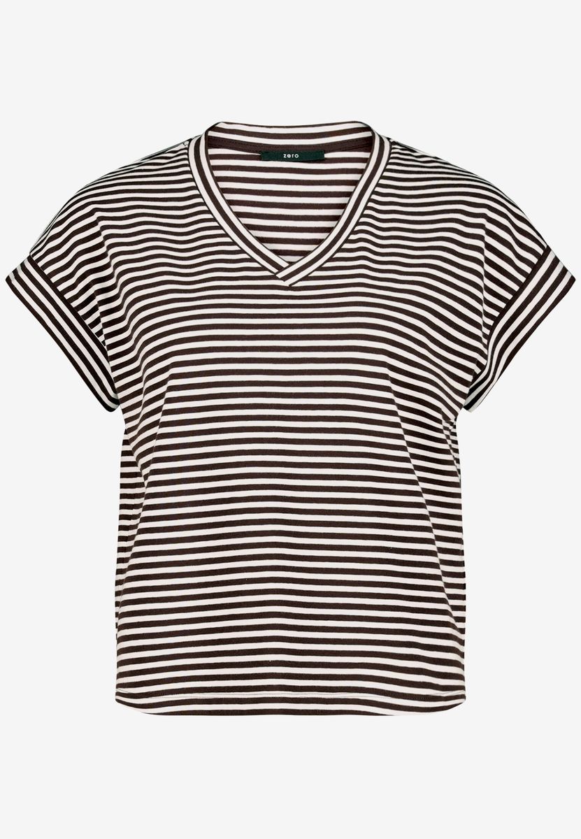 Gestreiftes Shirt mit V-Ausschnitt