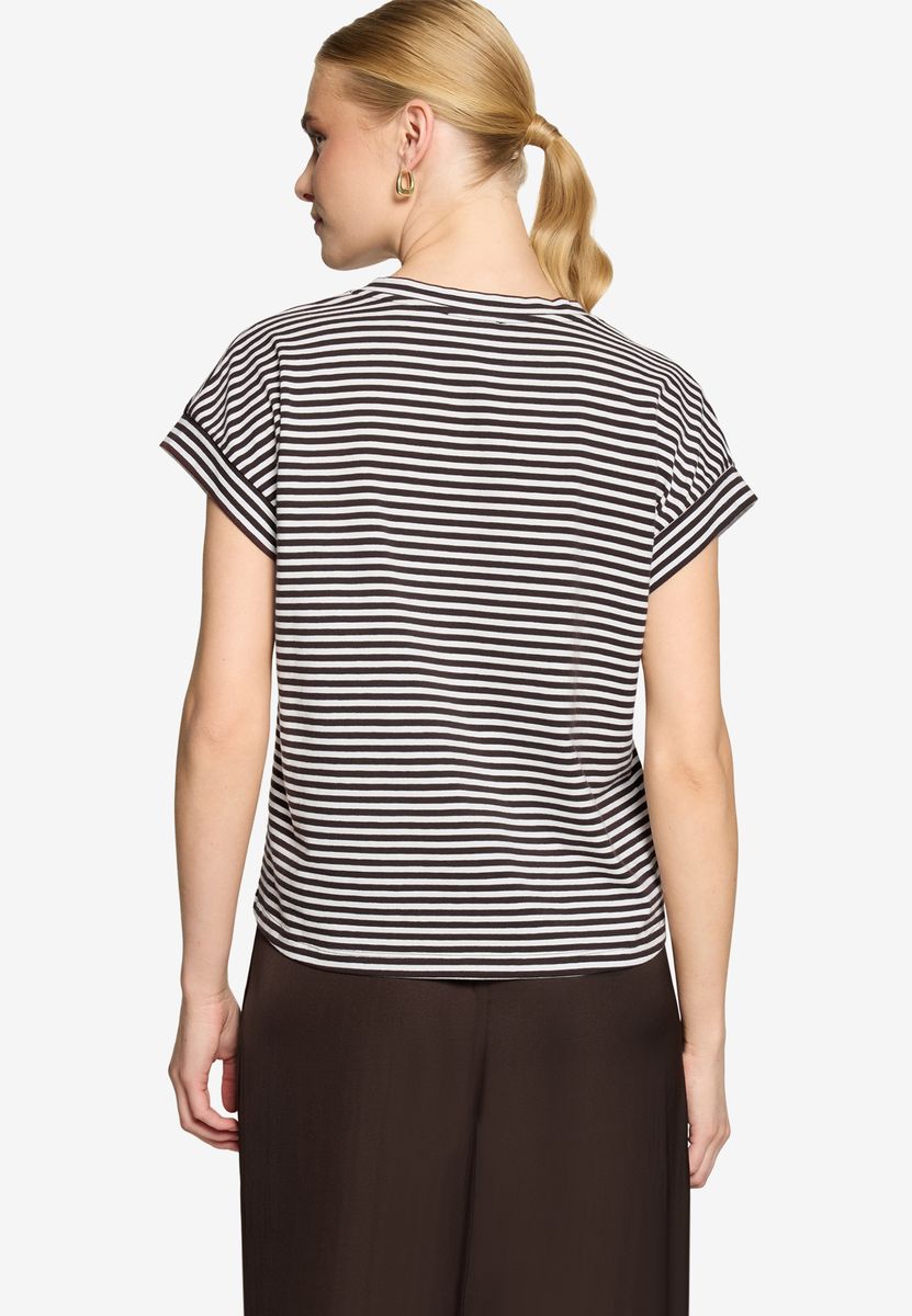 Gestreiftes Shirt mit V-Ausschnitt
