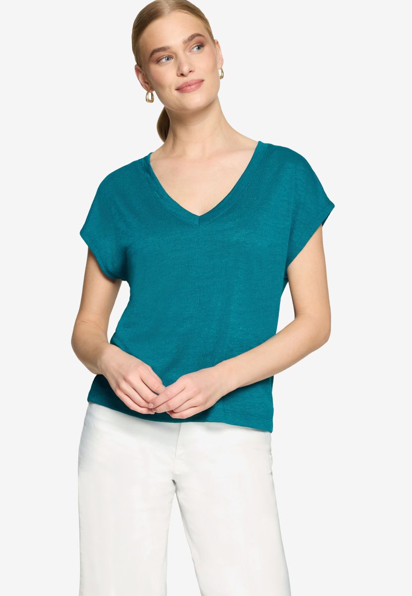 Basis T-Shirt mit V-Ausschnitt