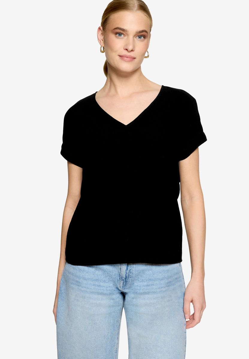 V-Ausschnitt Bluse mit Rückendetail