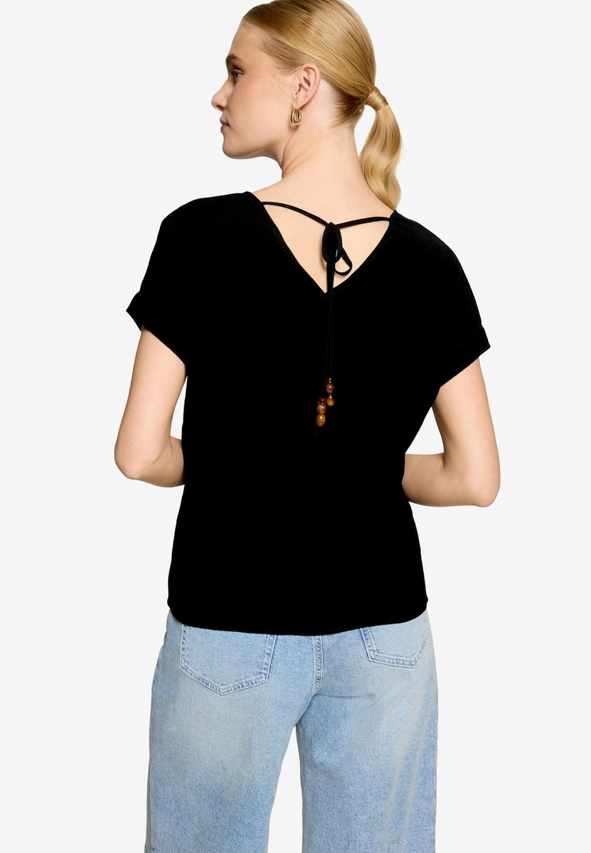 V-Ausschnitt Bluse mit Rückendetail