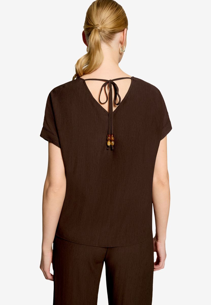 Strukturierte Bluse mit Bindedetail
