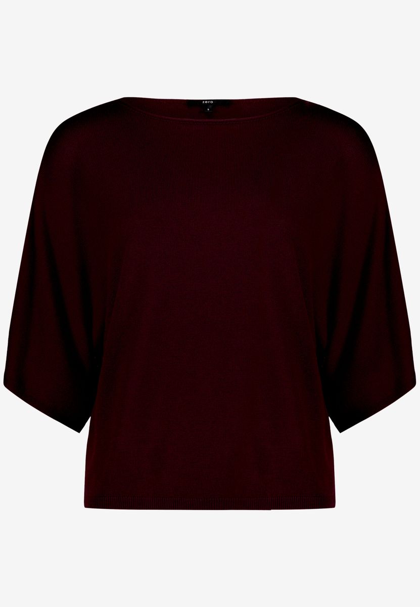 Leichter Strickpullover mit Fledermausärmeln