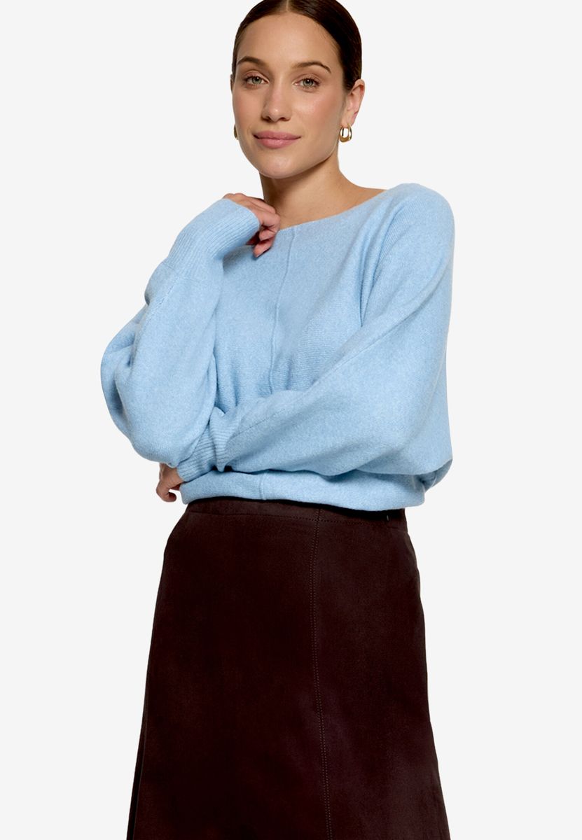 Weicher Strickpullover mit Fledermausärmeln