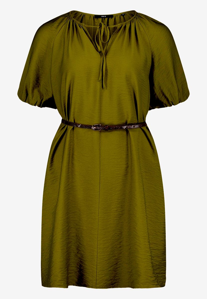 Strukturiertes Minikleid mit Flechtgürtel