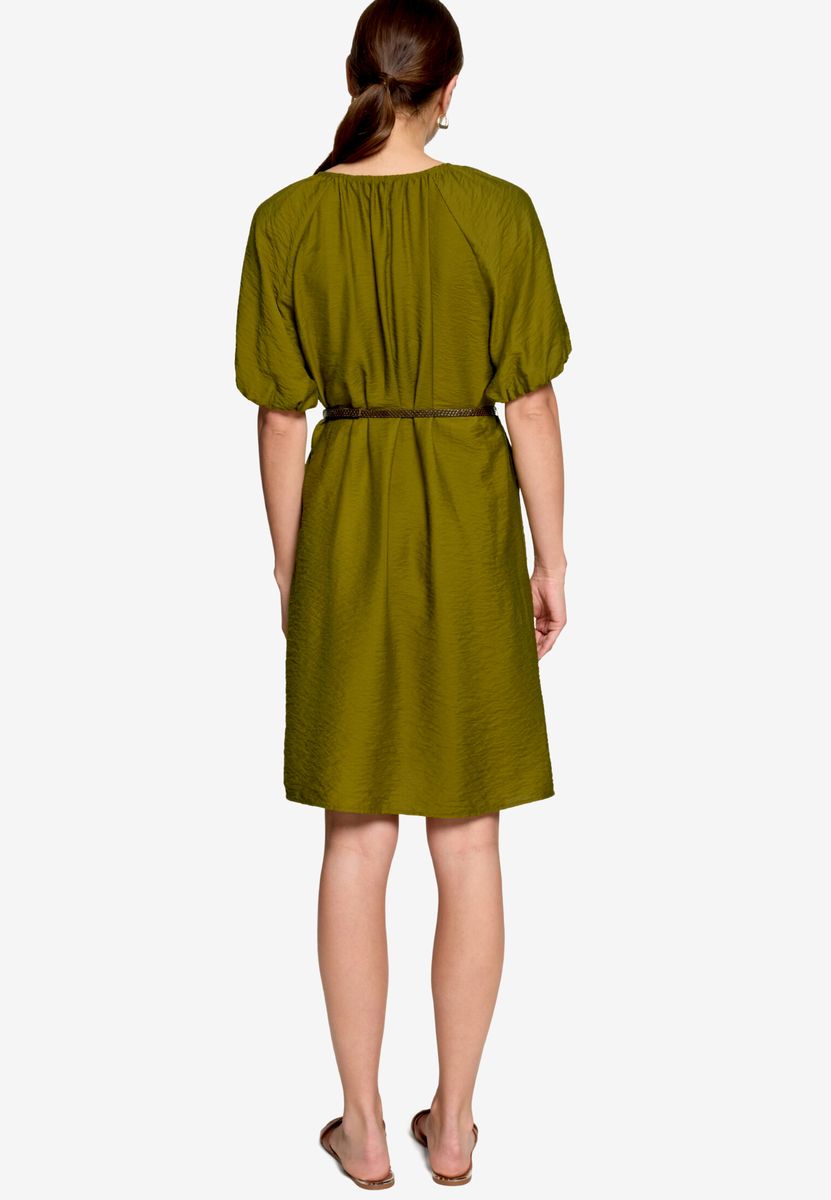 Strukturiertes Minikleid mit Flechtgürtel