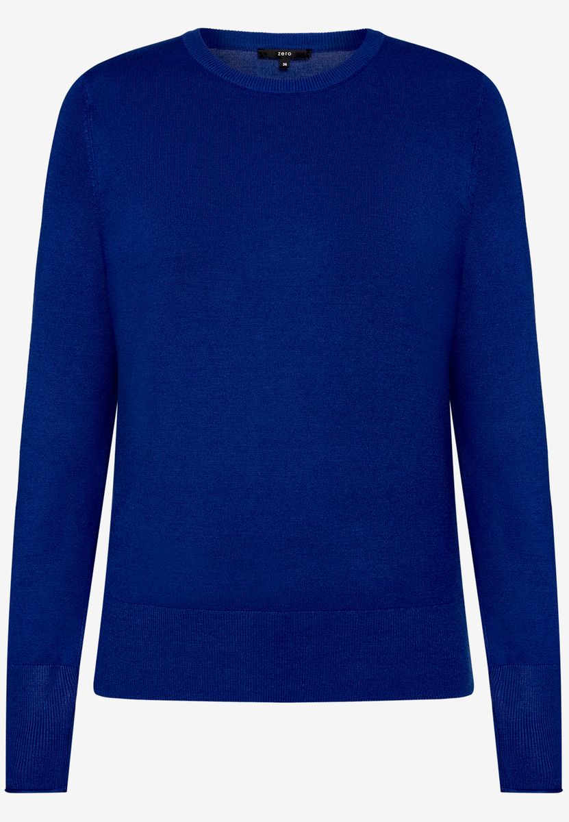 Klassischer Feinstrick-Pullover mit Rundhalsausschnitt
