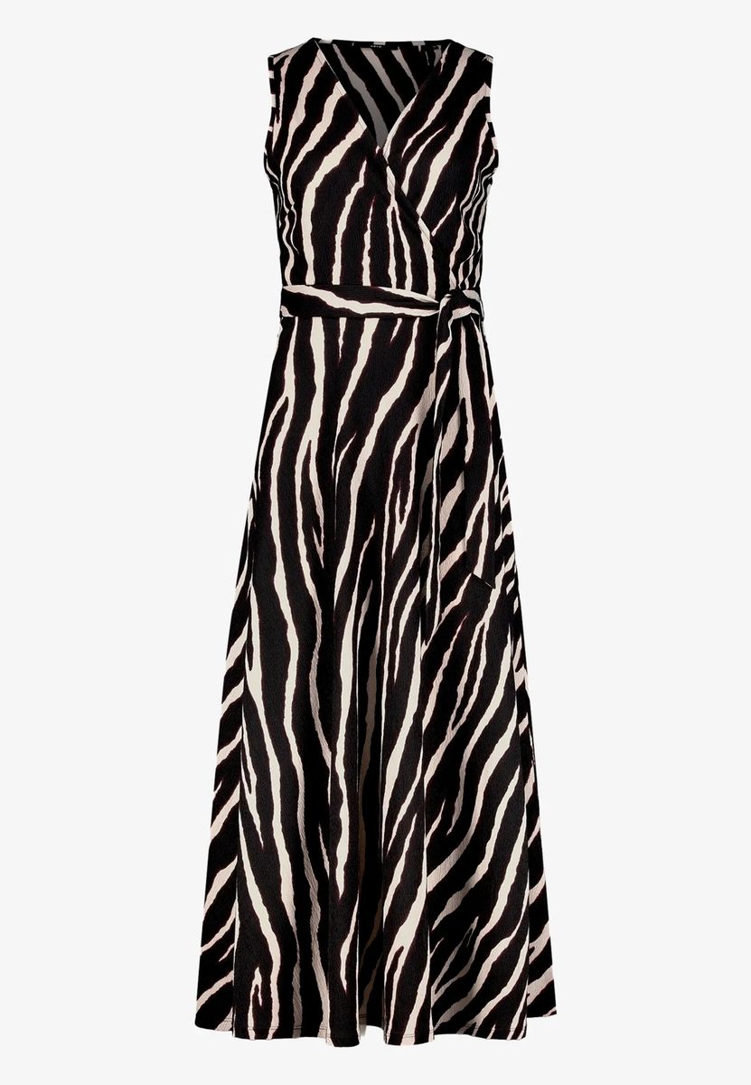 Ärmelloses Midikleid mit Zebramuster