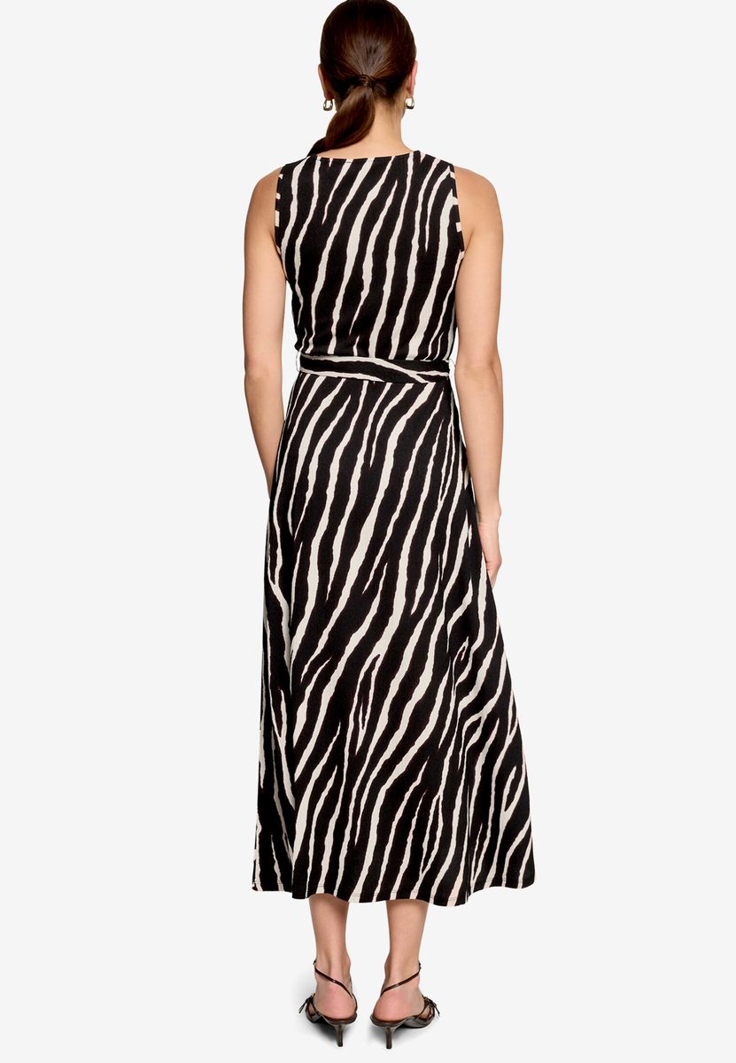 Ärmelloses Midikleid mit Zebramuster