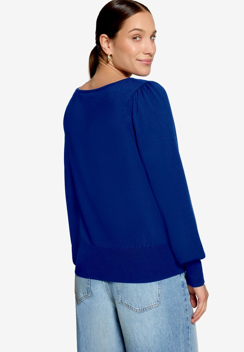 Feinstrickpullover mit U-Boot Ausschnitt