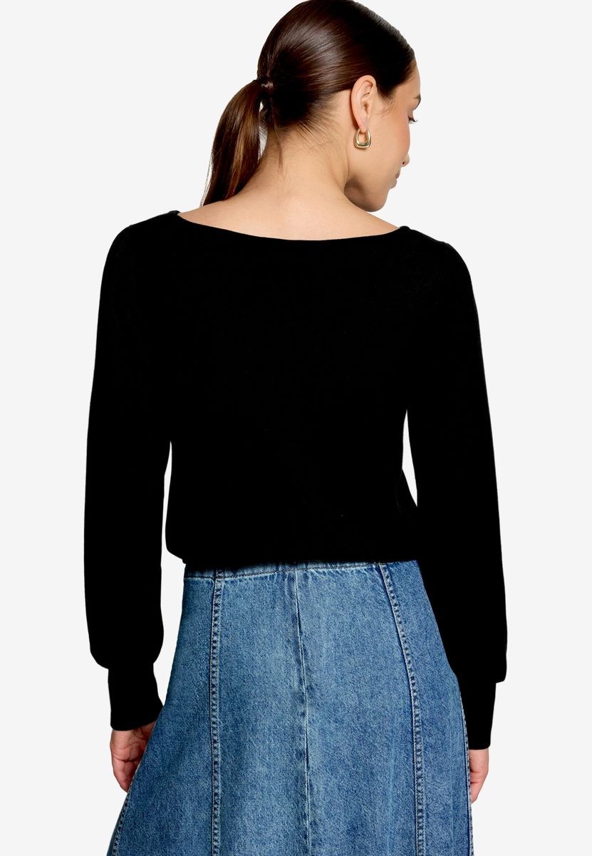 Eleganter Feinstrickpullover mit U-Boot-Ausschnitt