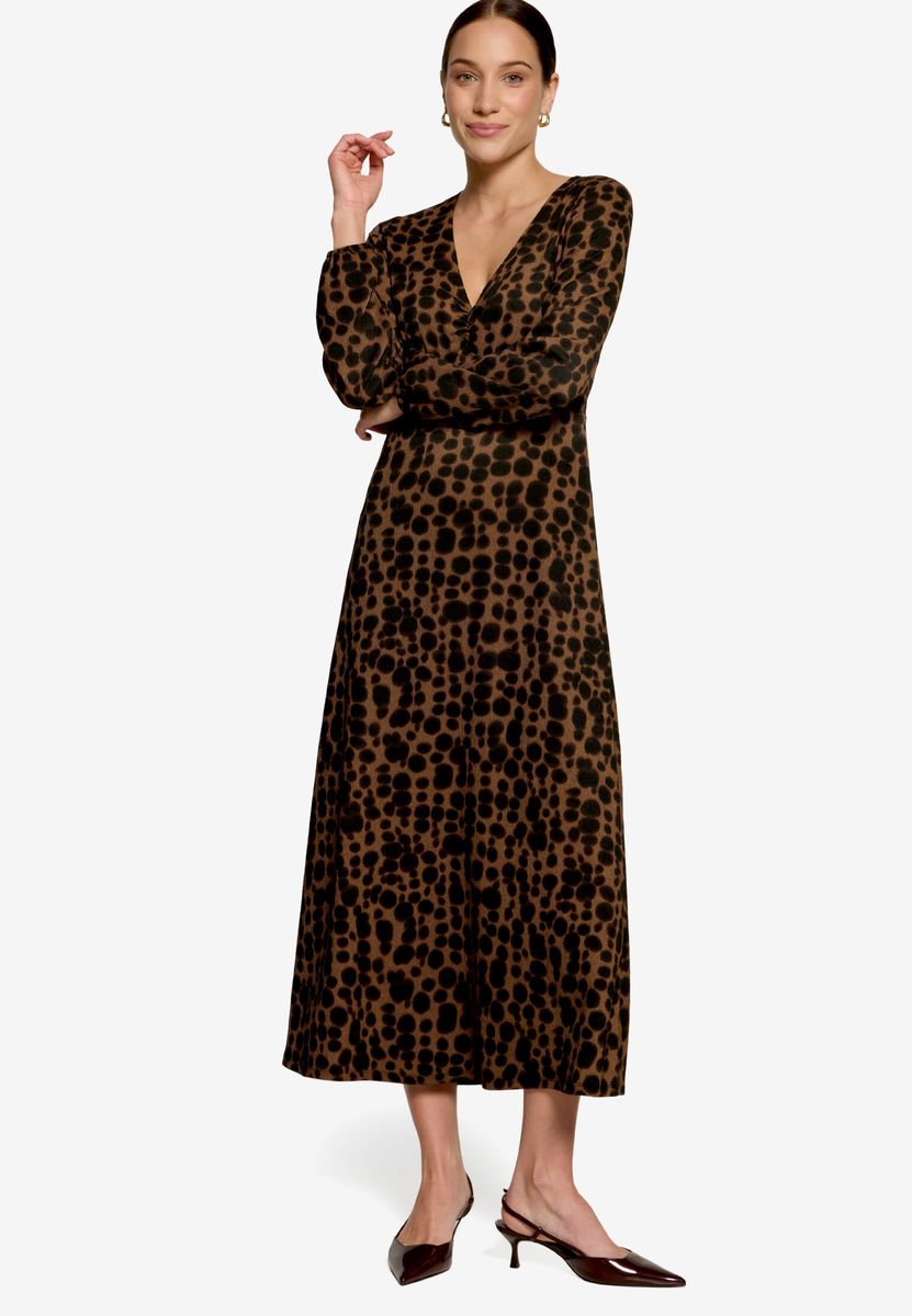 Elegantes Maxikleid mit Animal-Print